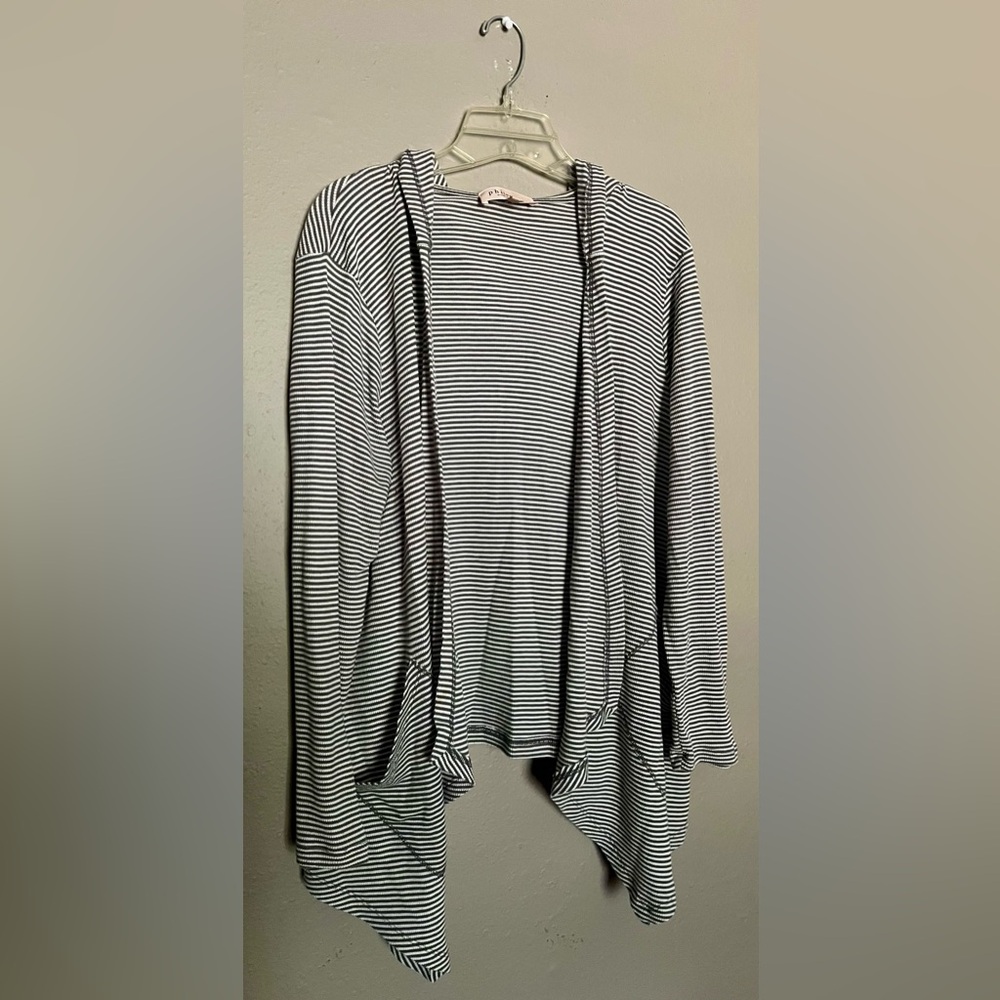 Philosophy Hooded Open Cardigan